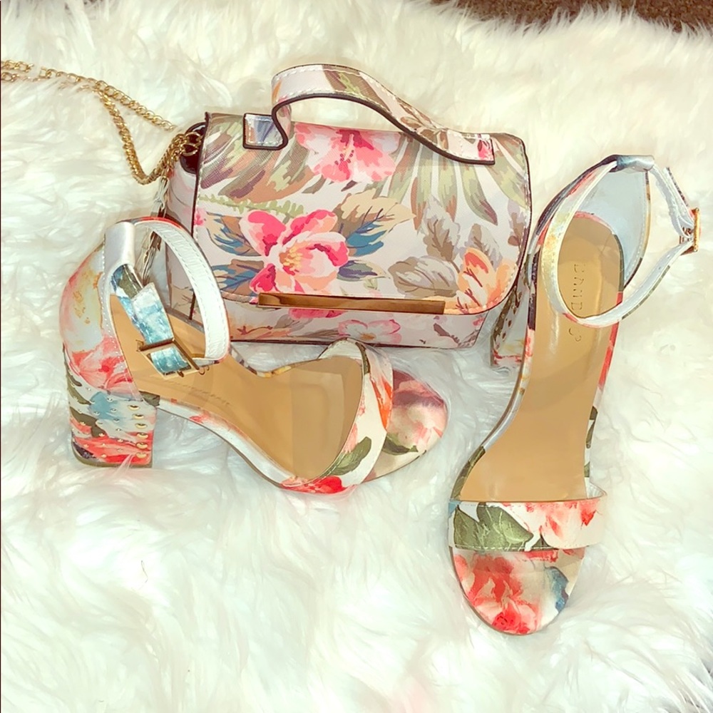 Heels with matching purse.